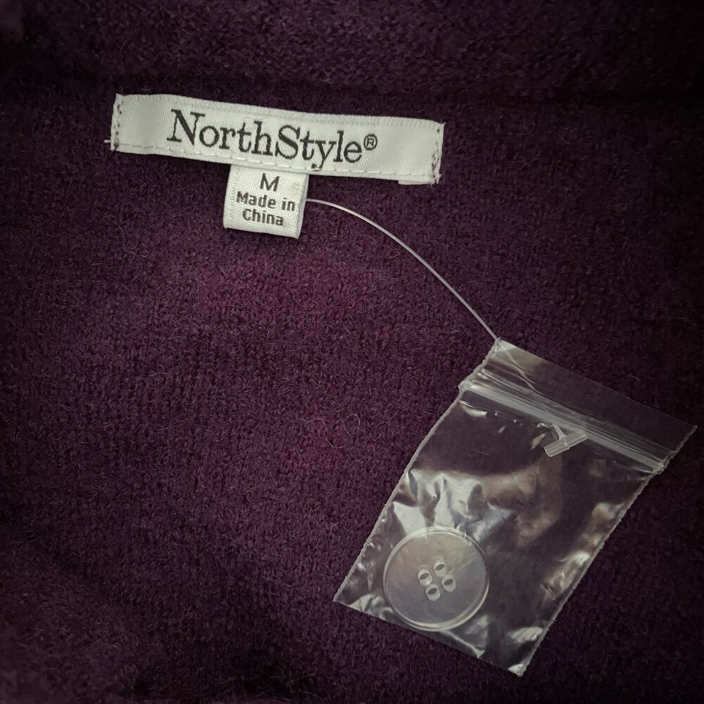 Northstyle Coat M Lightweight Boiled Wool Crossover Wrap Clasp Pockets Lagenlook - Picture 3 of 15